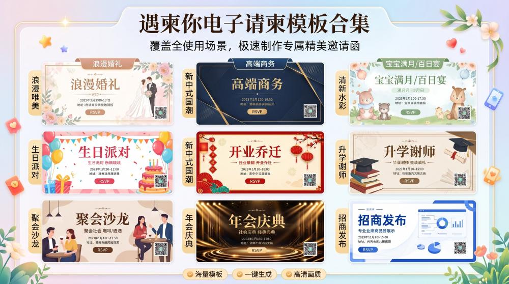 零基础秒出片！免费沙龙电子请柬制作教程，直接照搬即用